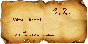 Váray Kitti névjegykártya